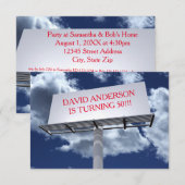 Billboard Sign - 3x5 Verjaardagsfeestuitnodiging Kaart (Voorkant / Achterkant)