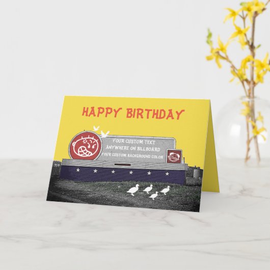 BILLBOARD W/Ducks Dove Kaart (Gele Bloem)