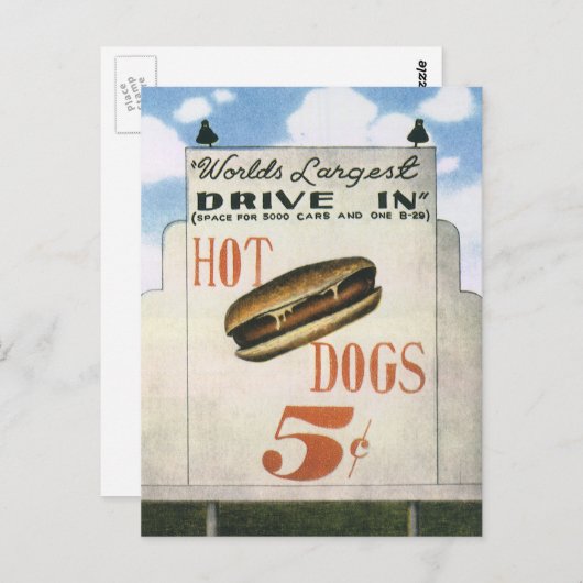 Billboard, werelds grootste drive in hotdogs Briefkaart (Voorkant / Achterkant)