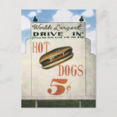Billboard, werelds grootste drive in hotdogs Briefkaart (Voorkant)