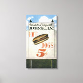 Billboard, werelds grootste drive in hotdogs Canvas Afdruk (Voorkant)