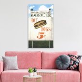 Billboard, werelds grootste drive in hotdogs Canvas Afdruk (Insitu (Woonkamer))