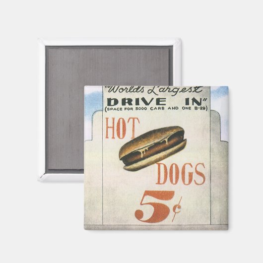  Billboard, werelds grootste drive in hotdogs Magneet (Voorkant / Achterkant)