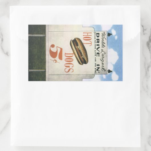  Billboard, werelds grootste drive in hotdogs Rechthoekige Sticker (Tas)