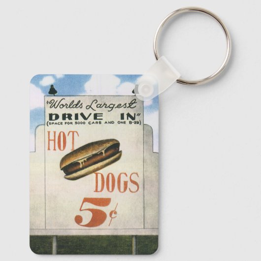 Billboard, werelds grootste drive in hotdogs Sleutelhanger (Achterkant)