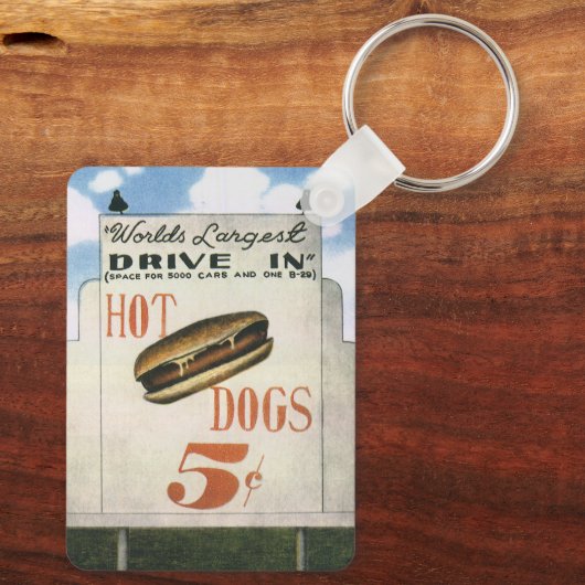 Billboard, werelds grootste drive in hotdogs Sleutelhanger (Achterkant)