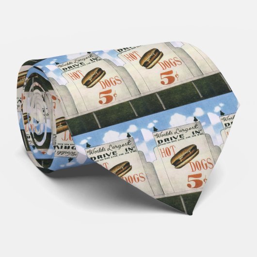  Billboard, werelds grootste drive in hotdogs Stropdas (Opgerold)