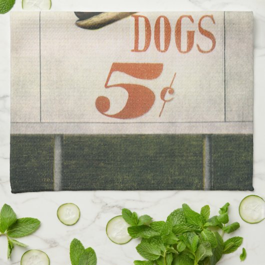  Billboard, werelds grootste drive in hotdogs Theedoek (Gevouwen)