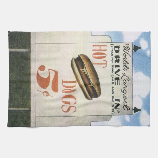  Billboard, werelds grootste drive in hotdogs Theedoek (Horizontaal)