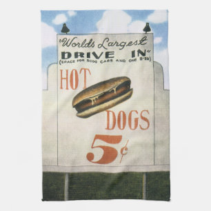 Billboard, werelds grootste drive in hotdogs Theedoek
