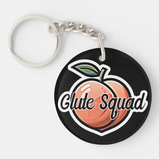 Billen Squad Perzik Fitness Workout Sleutelhanger (Voorkant)