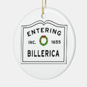 Billerica, MA Holiday Wreath Metal Ornament (Links)