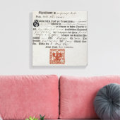 Billeting bon, 1759 canvas afdruk (Insitu (Woonkamer))