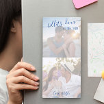 Billets-doux & Dingen om te doen Aangepaste romant Magnetisch Notitieblok<br><div class="desc">Personaliseer je post-its met twee van je favoriete foto's en laat liefdesbrieven en berichten achter voor je partner. Het ontwerp is bedrukt met de titel "billets-doux and things to do" in elegant handgeschreven schrift en grillige typografie. De fotosjabloon is ingesteld voor het toevoegen van uw afbeeldingen en u kunt ook...</div>