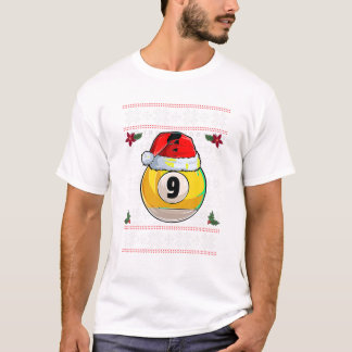 Billiard 9 bal Kerst Misvormd T-shirt