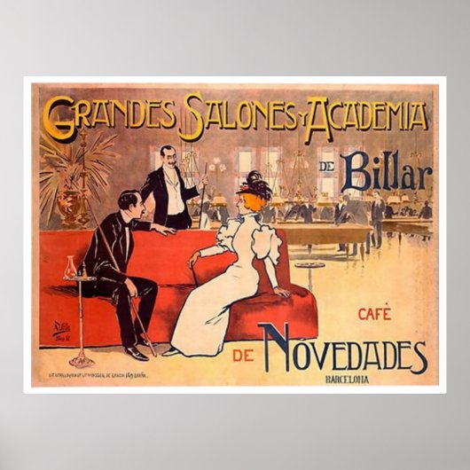 Billiard Academy Barcelona, Spanje Poster (Voorkant)
