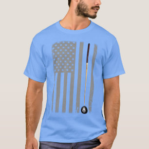 Billiard American Flag Acht Ball Stick T-shirt