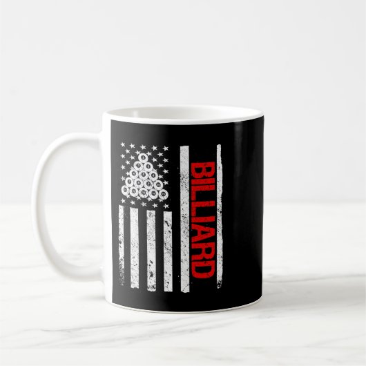 Billiard American Flag Pool Player Billiards Koffiemok (Links)