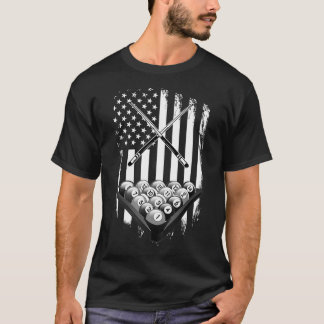  Billiard American Flag Pool Player Cadeau T-shirt