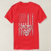  Billiard American Flag Pool Player T-shirt (Design voorkant)