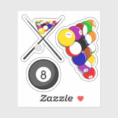 Billiard Ball and Cue Sticks Sticker (Vel)
