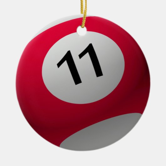 BILLIARD BALL CHRISTMAS ORNAMENT 11 (ELEVEN) (Voorkant)