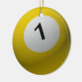 BILLIARD BALL CHRISTMAS ORNAMENT 1 (ONE) GEEL (Links)