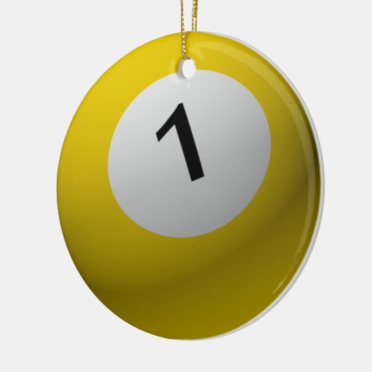BILLIARD BALL CHRISTMAS ORNAMENT 1 (ONE) GEEL (Links)