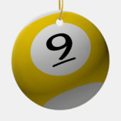 BILLIARD BALL CHRISTMAS ORNAMENT 9 (NINE) GEEL/ (Voorkant)