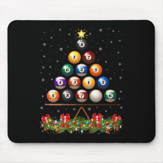 Billiard Ball Christmas Tree Lights Ol Billiards X Muismat (Voorkant)