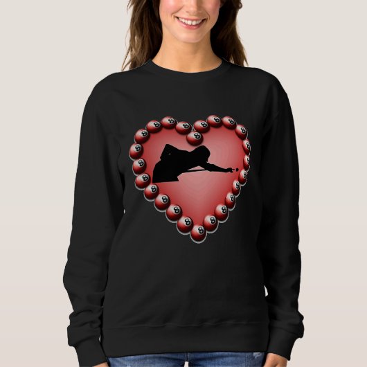 Billiard Ball Heart Valentine's Day Tees Teen Boys (Voorkant)