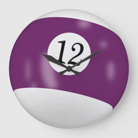 Billiard Ball Number 12 Grote Klok (Voorkant)