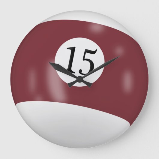 Billiard Ball Number 15 Grote Klok (Voorkant)