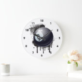 Billiard Ball op Abstracte Black Splotch Grote Klok (Huis)