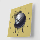 Billiard Ball op Abstracte Black Splotch Vierkante Klok (Hoek)