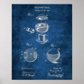 Billiard Ball patent #2 Pool Game Room Decor Poster (Voorkant)