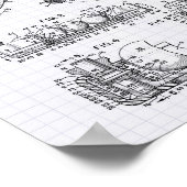 Billiard Ball Rack 1969 Patent Art - Lijnd Peper Poster (Hoek)
