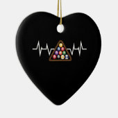 Billiard Ball Rack Heartbeat Keramisch Ornament (Rechts)
