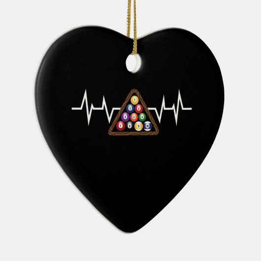 Billiard Ball Rack Heartbeat Keramisch Ornament (Rechts)