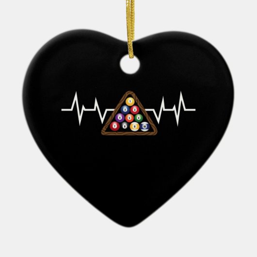 Billiard Ball Rack Heartbeat Keramisch Ornament (Voorkant)