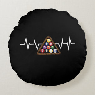 Billiard Ball Rack Heartbeat Rond Kussen