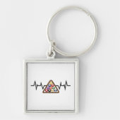 Billiard Ball Rack Heartbeat Sleutelhanger (Voorkant)