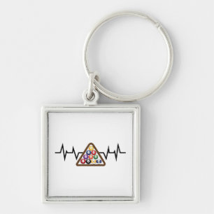 Billiard Ball Rack Heartbeat Sleutelhanger