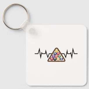 Billiard Ball Rack Heartbeat Sleutelhanger