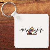 Billiard Ball Rack Heartbeat Sleutelhanger (Voorkant)