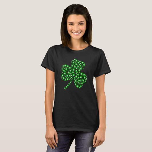 Billiard Ball Shamrock Leaf St Patrick's Day Men B T-shirt (Voorkant volledig)