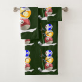Billiard Ball Snowman Kerstmis Bad Handdoek (Insitu)