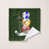 Billiard Ball Snowman Kerstmis Bad Handdoek (Wasdoekje)