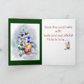 Billiard Ball Snowman Kerstmis Feestdagen Kaart (Binnen)