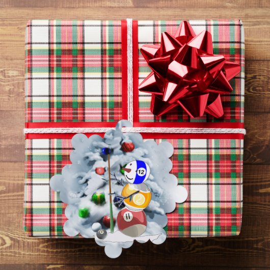 Billiard Ball Snowman Kerstmis Ornament Kaart (Insitu (Geschenk))